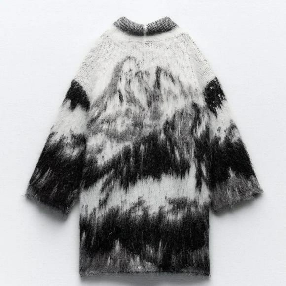 ZARA OPEN FRONT KNIT COAT - Picture 3 of 3